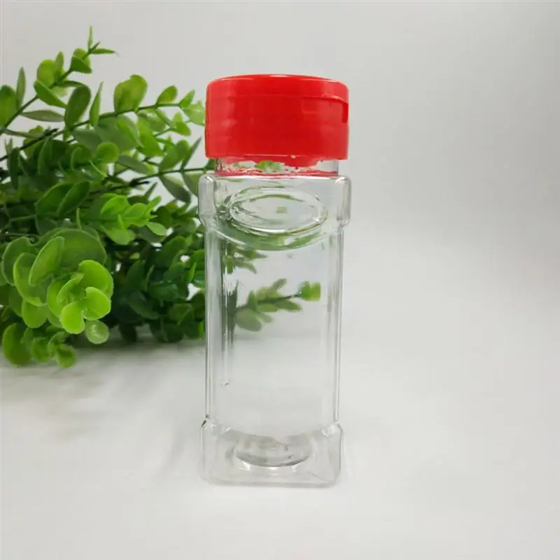 ROSENICE 6pcs Plastic Seasoning Bottle Spice Pot Pepper Shakers Salt Jar Condiment Can Cruet for Barbecue Kitchen(Red