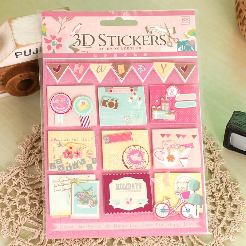 

New Design Greeting DIY Paper Craft Sticker For Handmade Card Making Gift Wrapping Embellishment Photo Album Home Decoration