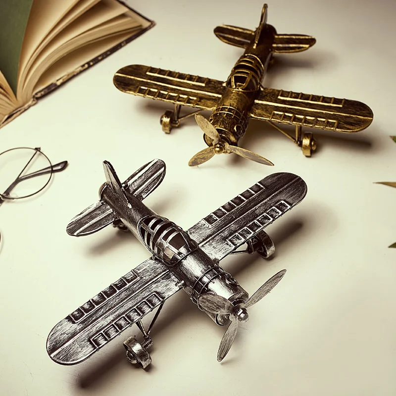 

Retro Iron Aircraft Home Decoration Restaurant Living Room Office Cafe Crafts Furnishings Ornaments Children Christmas Gift