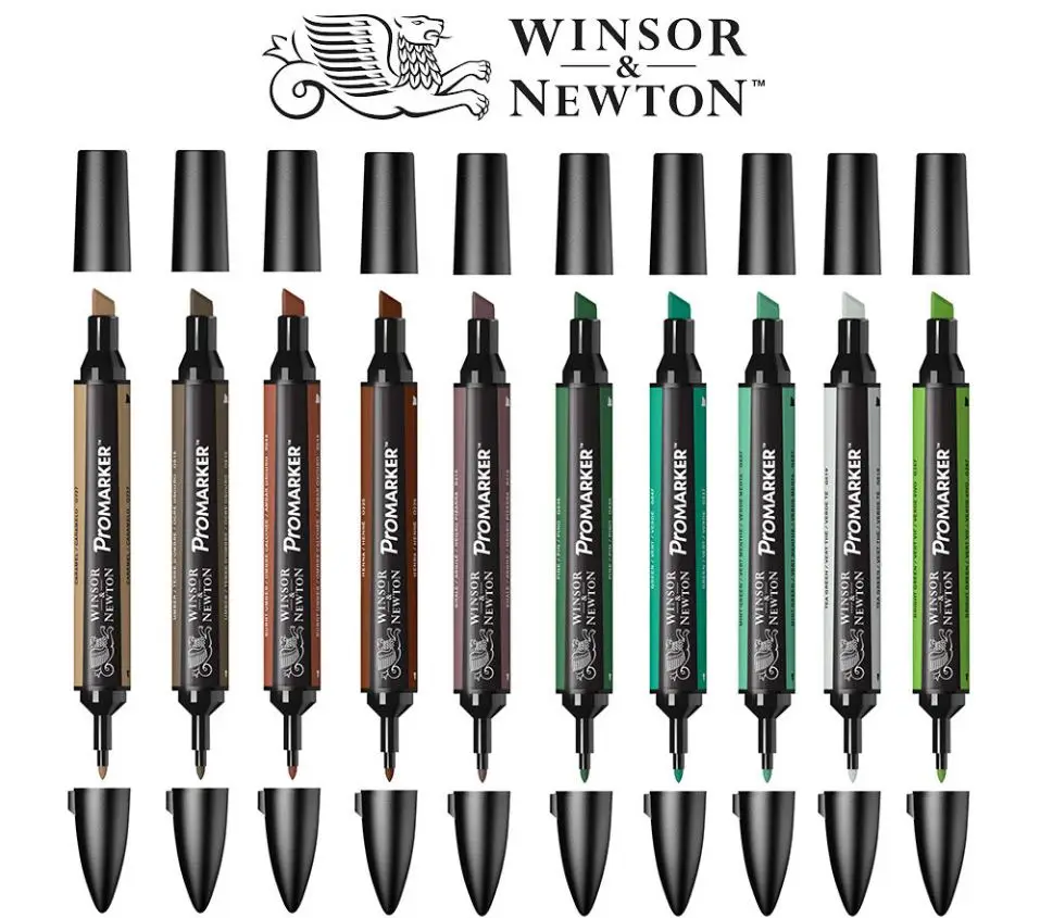 Winsor& Newton ProMarker двойной наконечник графический маркер ручка зеленые цвета кисти ручки