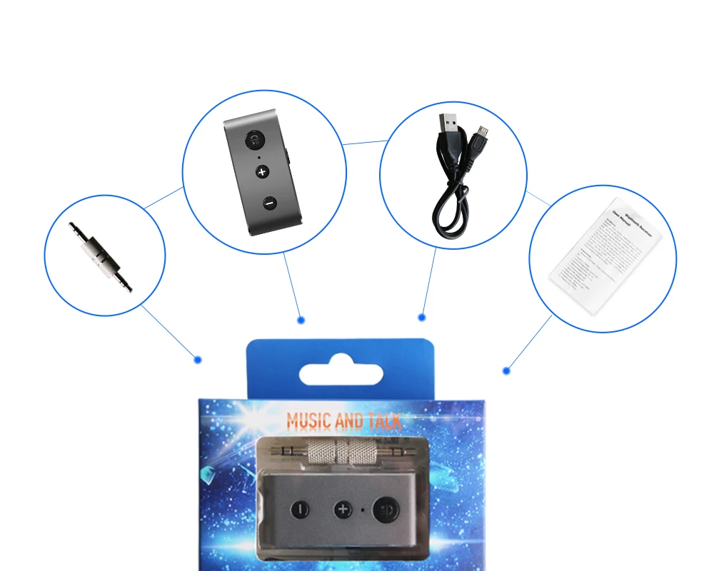 FSU Bluetooth 4,2 беспроводной музыкальный приемник 2,4 ГГц для автомобильного планшета ноутбук телефон с 3,5 мм аудио адаптер