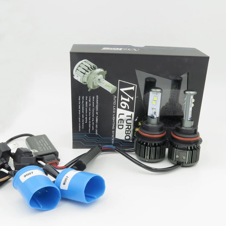 

V16 TURBO H4 H4-3 H13 9004 9007 HB1 HB5 H4(H/L) 80W/set 8000LM LED Headlight Conversion Kit H13 9004 9007 HB2 bixenon 6000k