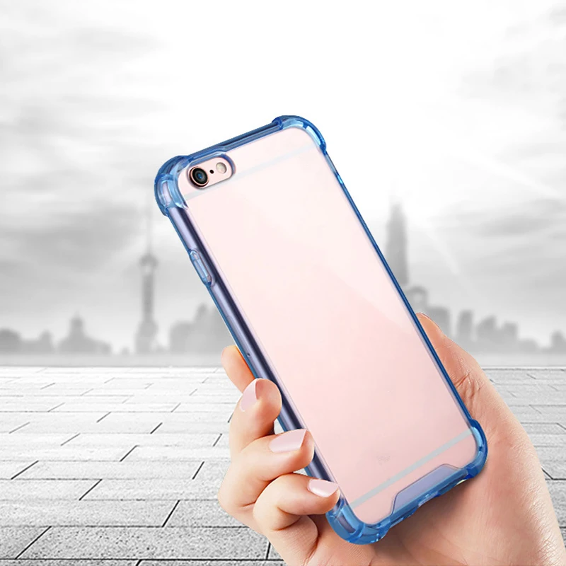 50 шт. воздушная подушка Прозрачный ударопрочный чехол для iPhone XS Max XR X 8 7 6 6 S Plus Мягкий полиуретановый Край жесткий акриловый чехол для задней защиты