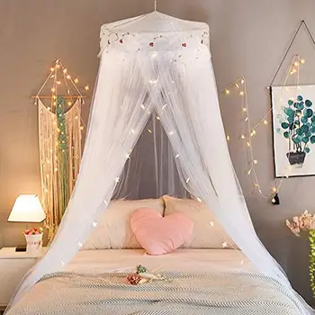 

4 Colors Mosquito Net For Double Bed Single-door Dome Hanging Bed Curtain Princess Mosquito Bed Netting Canopy Room Decoration