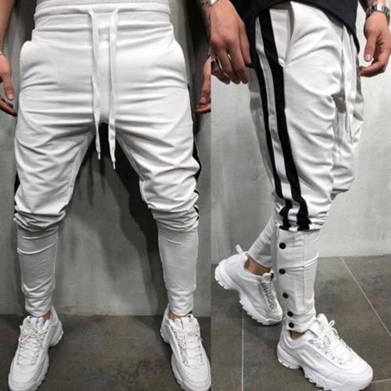 3XL размера плюс полосатые мужские спортивные штаны в стиле хип-хоп, уличная одежда, обтягивающие штаны с эластичной резинкой на талии, повседневные штаны для бега