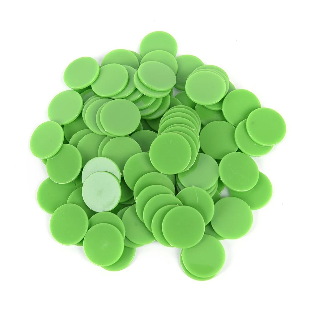

100Pcs Creative Plastic Poker Chips Casino Bingo Markers Token Fun Family Club Game Toy Gift Accessories 100x 24MM