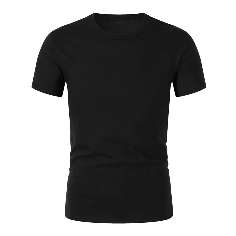 Europe Size Solid color 100% Cotton T Shirt Mens Black White T shirts ...