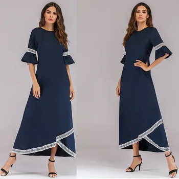 

2019 new arrival elegent fashion muslim women plus size long abaya M-XXL