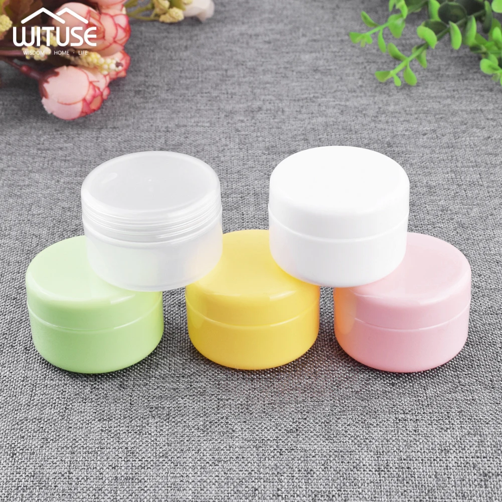 

Storage Refillable Bottles Jars Travel Face Cream Lotion Cosmetic Container Plastic Empty Makeup Jar Pot 5 Colors 20g 50g 100g