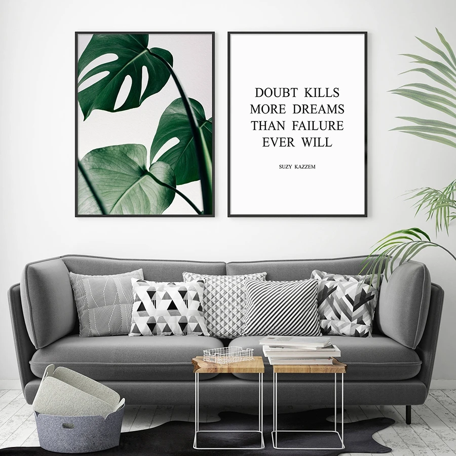 

Green Monstera Wall Art Canvas Painting Posters And Prints Wall Pictures For Living Room Poster Tropical Leaf Decoration Picture