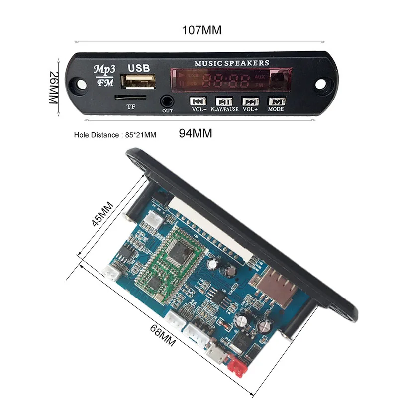 5В/12В Bluetooth хэндс-фри 4,0 приложение MP3 декодирования доска модуль TF карты USB FM APE FLAC декодер доска цифровые наушники с FM