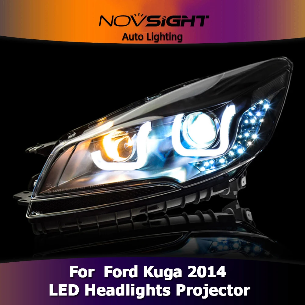 

NOVSIGHT Headlight Assembly DRL Day Light Car Styling LED Headlamp For Ford Kuga 2014