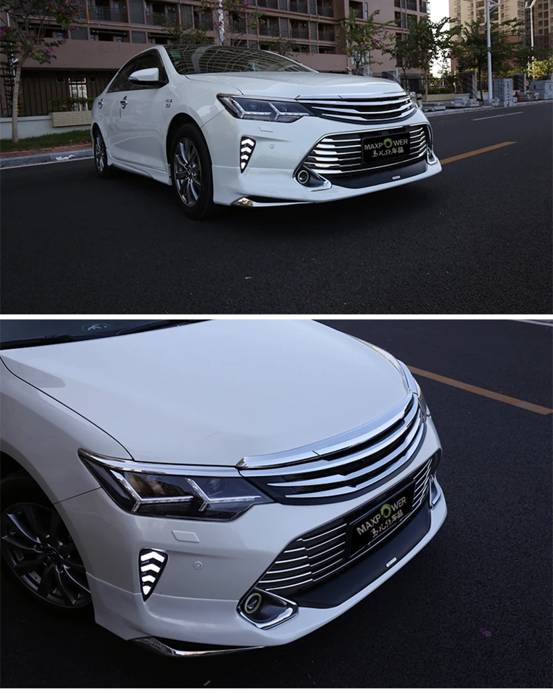 Автомобильный хромированная решетка из АБС-пластика для Toyota Camry, модифицированные Передние решетки, блестящие передние сетки, автомобильные аксессуары