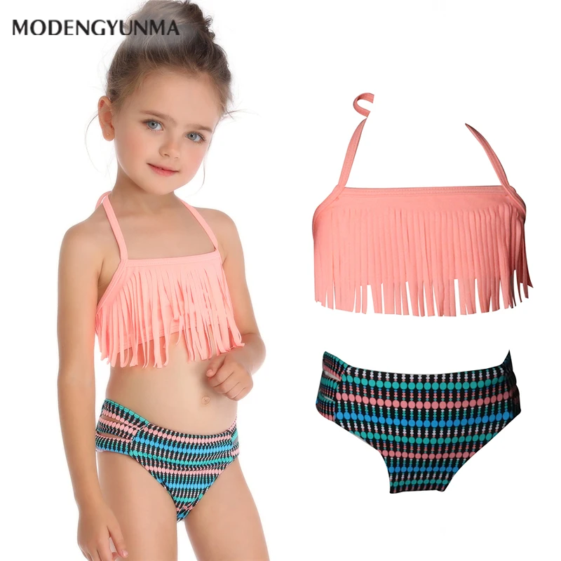 

Nerlero Girls Clothes Summer Girls Close-fitting Elastic Printing Swimsuit Girls Split Two-pieces Swimwear Kids Print Costume