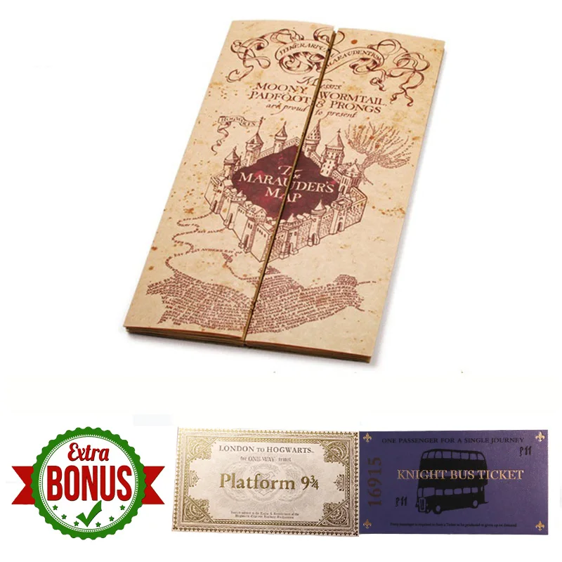 

Harry Movie The Marauder's Map Mini version Collectible Retro Parchment Maps Cosplay Props Gifts Toys Hp Fans Party