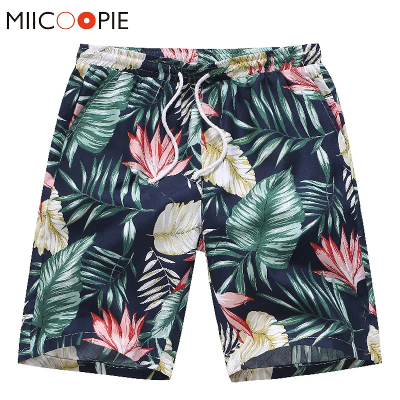 Летние повседневные мужские шорты на завязках с цветочным принтом в виде листьев, тонкие мужские шорты-бермуды, мужские S-4XL