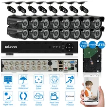 Kkmoon AHD 1080N DVR 960 H 16 шт. Водонепроницаемый Ночное видение обнаружения движения, видеонаблюдения Камера домашнего наблюдения безопасности Системы комплект 2 ТБ
