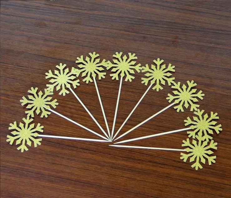 

10pcs snowflake cake toppers kids cake decoration Christmas Happy Birthday Party Supplies Birthday Party Decoration