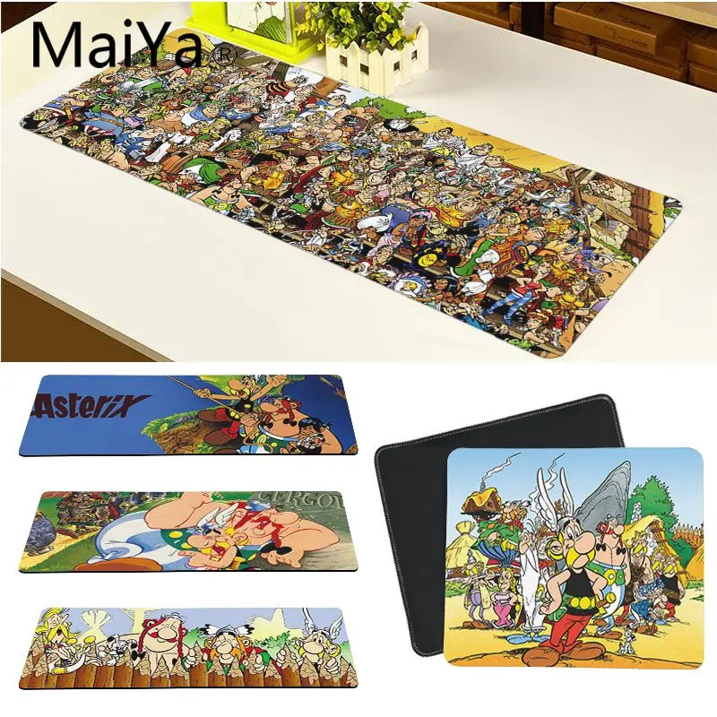 Высококачественный резиновый прочный Настольный коврик для мыши Maiya Asterix и Obelix