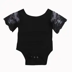 Для новорожденных одежда для малышей для девочек повседневная одежда короткий рукав комбинезон одежда в загородном стиле 0-24 м