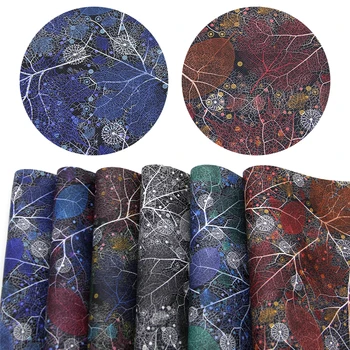

David accessories 6pcs/set 20*34cm Leaves Faux Synthetic Leather Fabric, DIY Decorative Hairbow Bag Shoes Crafts,1Yc6310