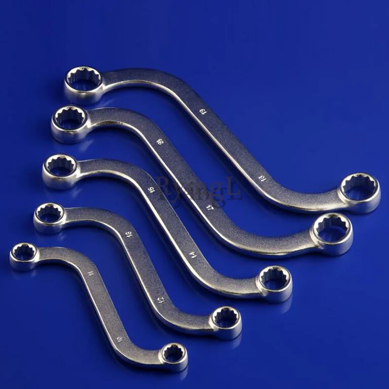 

Z 5pcs S Type Double Ended Ring Spanner Wrench Set 10-19mm