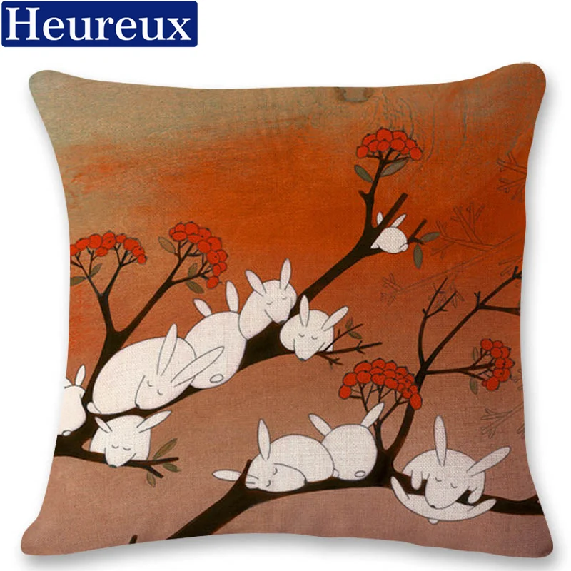 Lovey rabbit cushion cover european style pillow case 45*45 thick 3D print decorative pillows cotton kussenhoes | Дом и сад