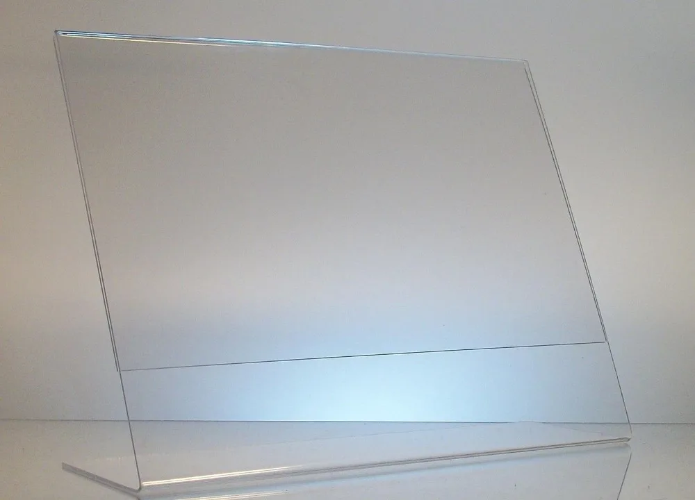 L shaped Acrylic photo counter display stand 297x210mm,transparent