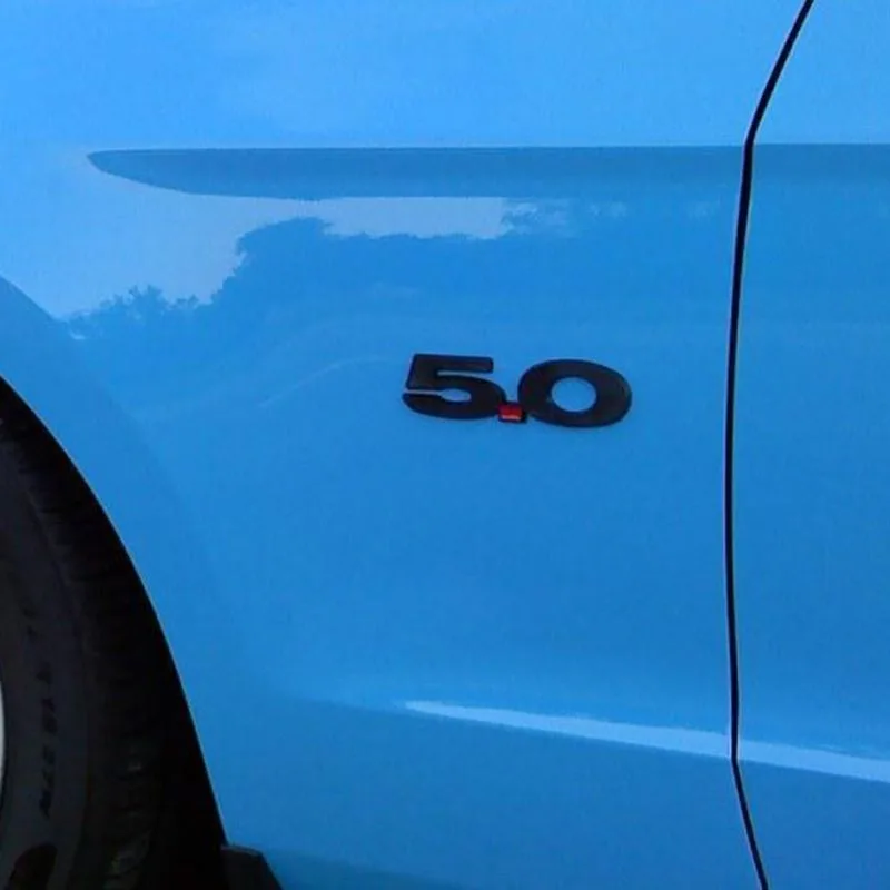 JX-LCLYL 1pc Logo 3D 5.0 Side Fender Emblem Badge Sticker for Ford Mustang Black