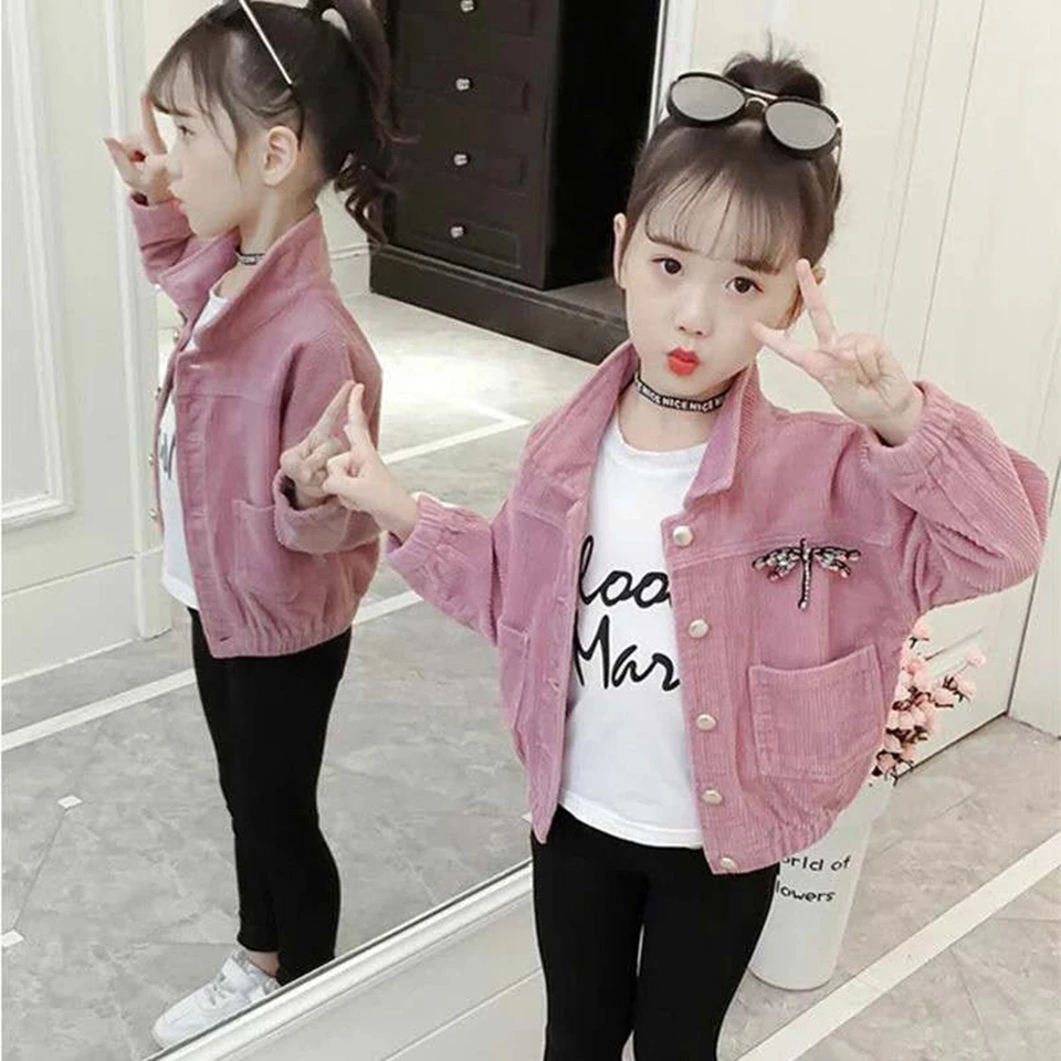  Baby Girl Jackets Turn-Down Collar Coat Clothes Baby Girl Long Sleeve Jackets Outwear Spring And Au