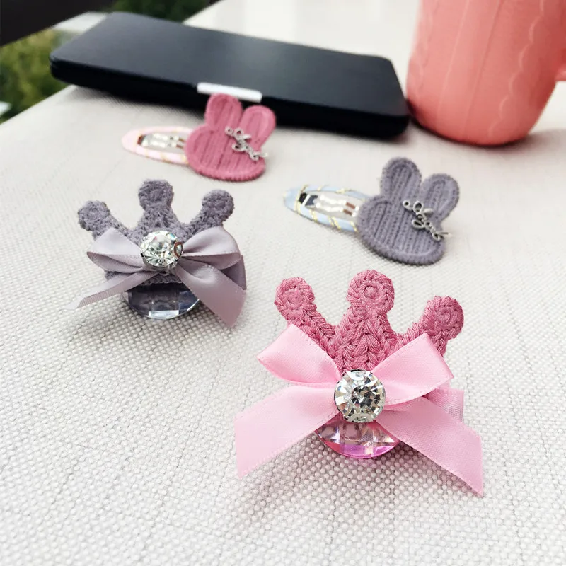 

New Acrylic Full Cloth Rabbit Bowknot Girls Fashion Hair Clips Kids Hairpins Barrettes Children Kids Hair Accessories