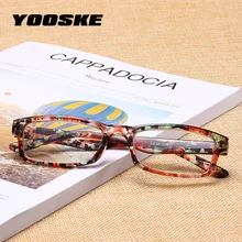 YOOSKE, маленькая оправа, очки для чтения, для женщин и мужчин, прочность, небьющиеся очки, прозрачные линзы с диоптрийной цветочной оправой
