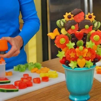 

1 Set Multi-function Fruit Salad Shaper Carving Vegetable Cutter Kit Smoothie Cake Kitchen Bar Tools Cooking Accessories 8