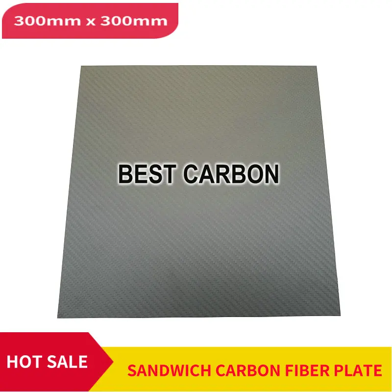 200 мм x 300 мм x 5 мм, 300 мм x 300 мм x 5 мм 3K саржевая матовая углеродная сотовая панель, сэндвич-пластина из углеродного волокна