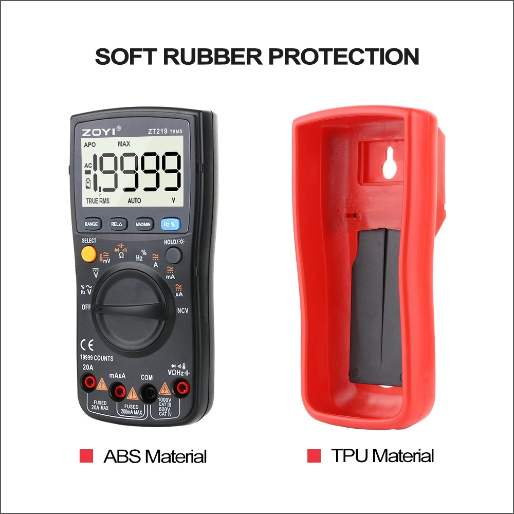 Koop Rz Multimeter Handheld Auto Digitale Multimeter True Rms Bereik 19999 Telt Ac Dc Spanning Stroom Voltmeter Capaciteit Ohm meter