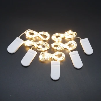 

2M 20 LED Silver Wire Fairy Garland Lamp LED String Lights Christmas Wedding Home Party Decoration Powered By CR2032 Battery