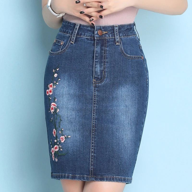Spring Summer Women Sexy Embroidery Quality skirts Female fashion floral Jeans short Skirt slim Rise Hip casual clothing Spring Summer Women Sexy Embroidery Quality skirts Female fashion floral Jeans short Skirt slim Rise Hip casual clothing