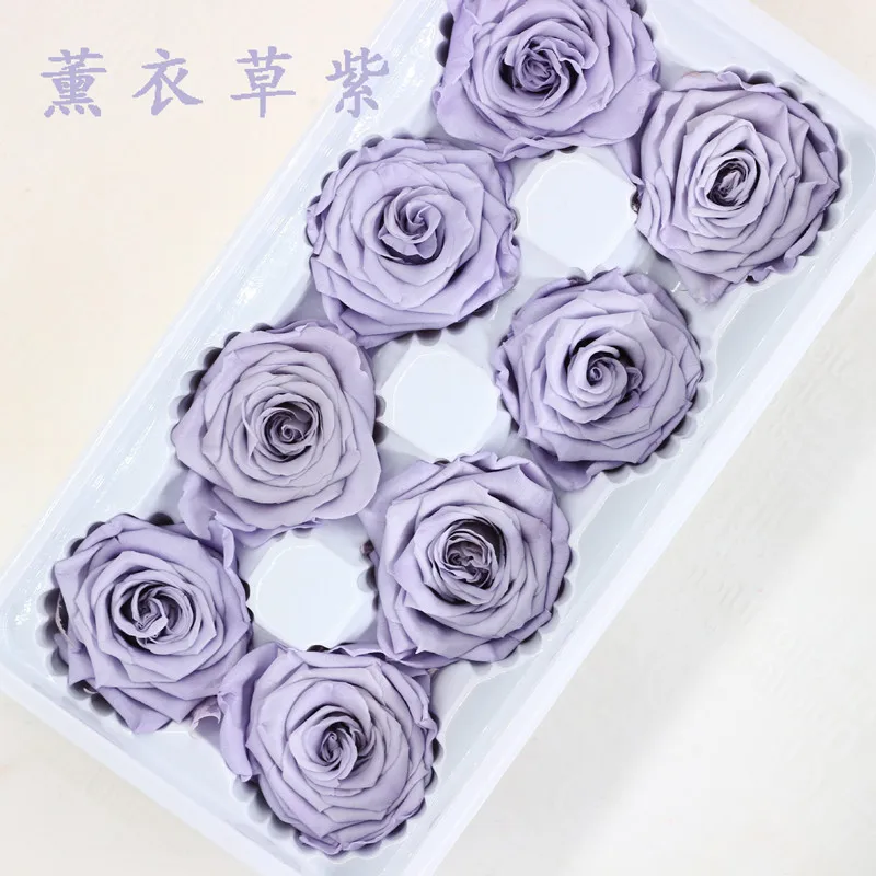 Йо Чо Искусственные цветы Роза искусственное 4-5 см сохраненные вечные розы коробка год валентина подарки навсегда вечная роза - Цвет: 19light laven-purple