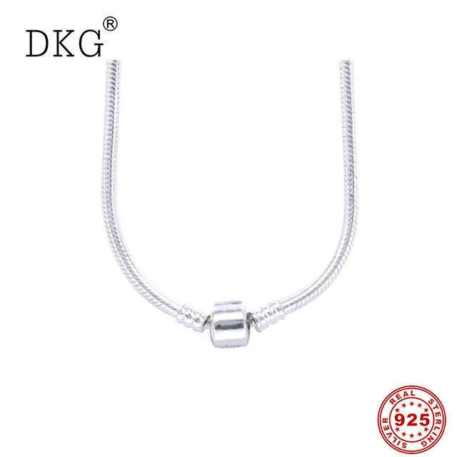 

Authentic 100% 925 Sterling Silver Charm Moments Necklace Snake Chain Necklaces Fit Pan Beads Vintage Women DIY Jewelry