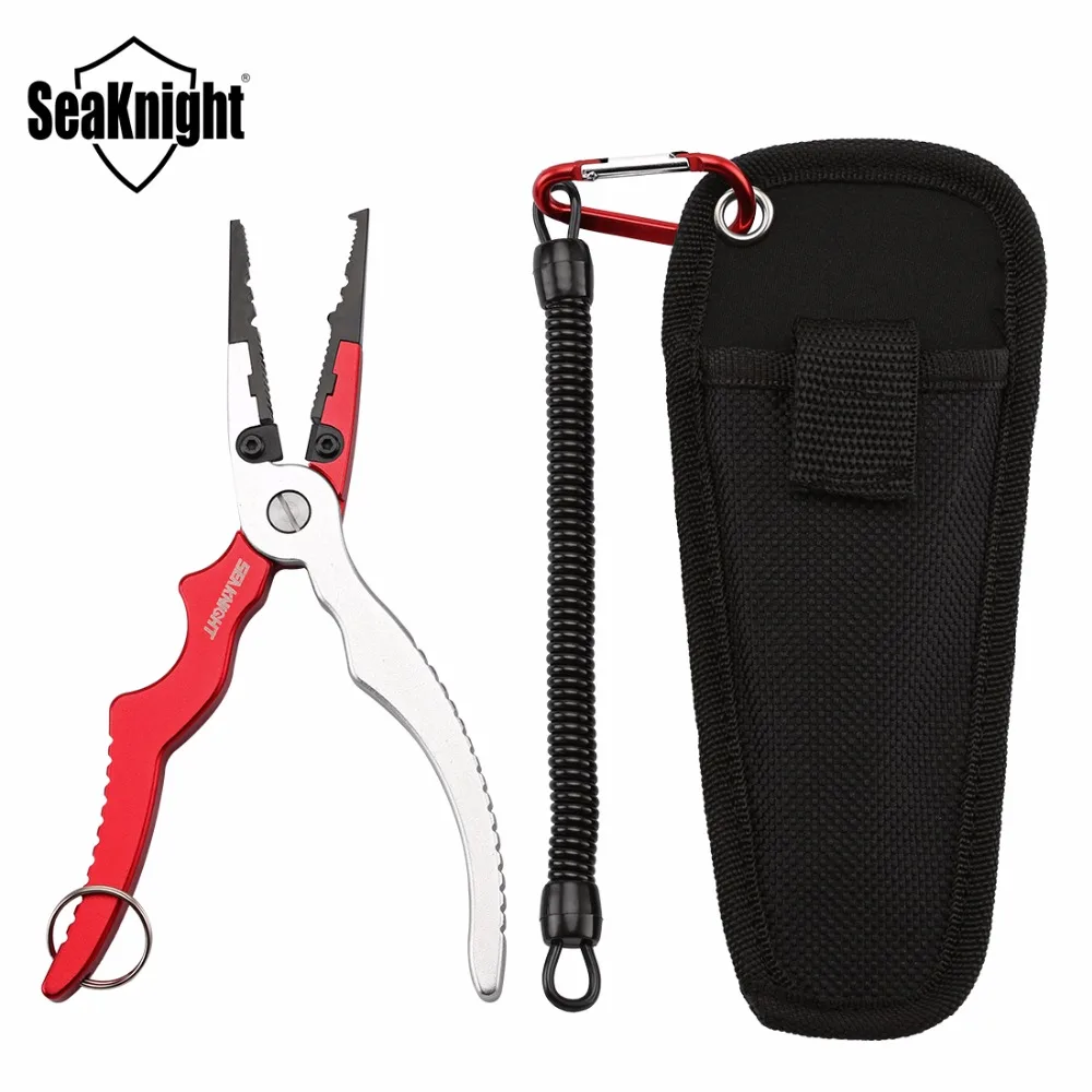 

SeaKnight 178mm Portable Fishing Pliers SK005 Aluminum Alloy Split Tungsten Steel Blade Cutters Line Hook with Bag Fishing Tools