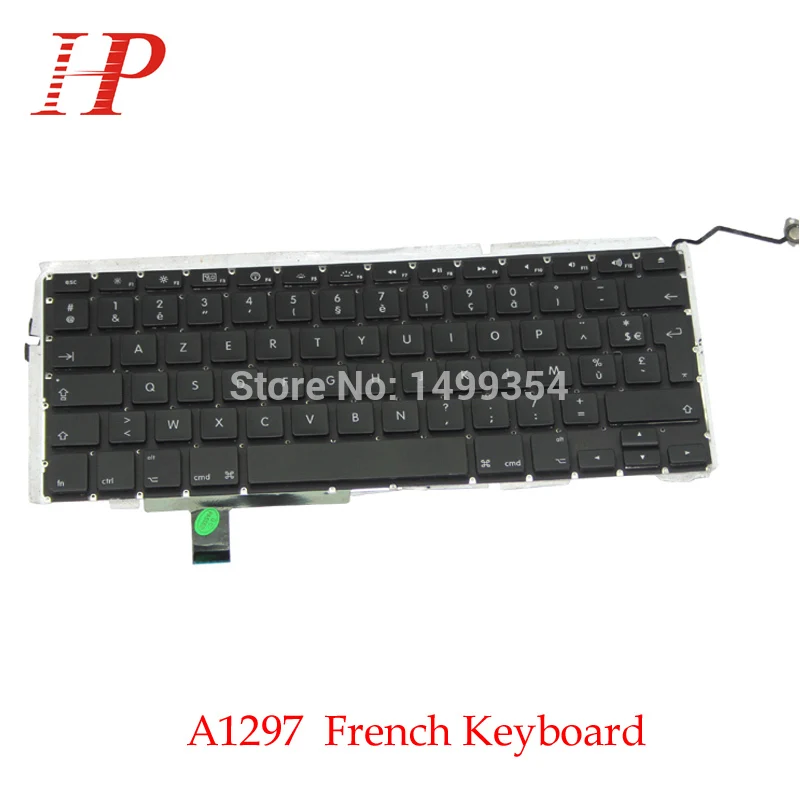 Натуральная A1297 Французский FR Клавиатура с Подсветка для Apple MacBook Pro 17 ''A1297