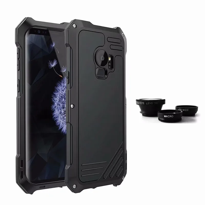 

R-JUST Metal Silicone Shockproof Case For Samsung S9 Macro Camera Cover For Samsung S9 Plus S8 S7 Fundas Phone Cases Coque