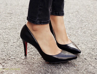 

Black Apricot OL Office Ladies Shoes Pointed Toe Women Pumps Female Working Shoes Sexy High Heels Pumps Big Size EU26-61WSH253