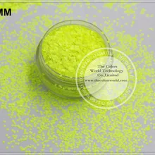 TCF500 неоновые желтые цвета, размер 1,0 мм, устойчивые к растворению Блестки для дизайна ногтей, лака для ногтей или другого украшения своими руками