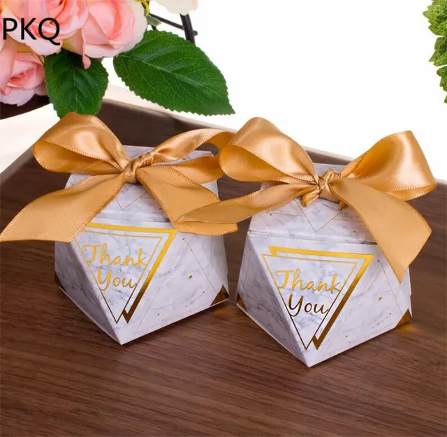 30pcs New Creative Small Diamond Shape Candy Box With Ribbon Wedding 30pcs New Creative Small Diamond Shape Candy Box With Ribbon Wedding Favors Party Supplies Baby Shower