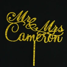 Персонализированные золотые MR MRS Свадебные топперы на свадебный торт украшения на заказ свадебные фамилия и дата Жених и невеста торт Топпер