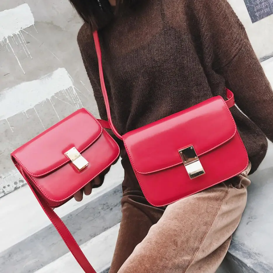  European Vintage Fashion Female Square Bag 2018 New High quality PU Leather Women's Handbag Simple  - 32945028841