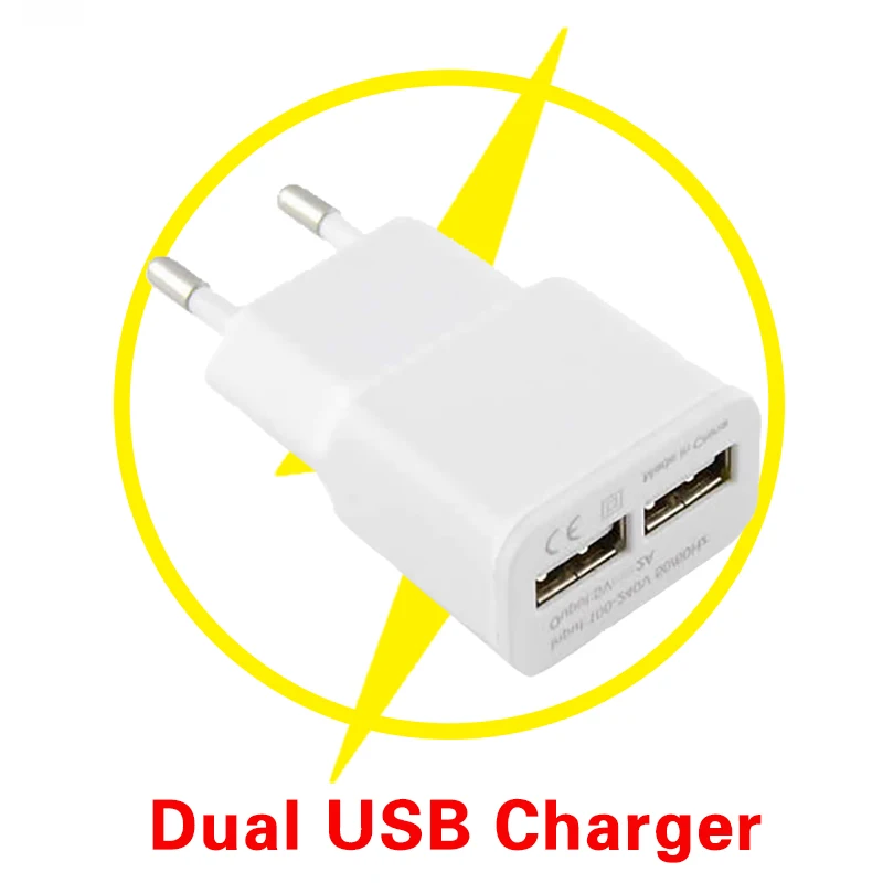 السفر Convenice الاتحاد الأوروبي Duaxl USB 5 V 2A محول الجدار شاحن الهاتف المحمول جهاز مايكرو بيانات الشحن ل فون 8 /X باد xiaomi فون