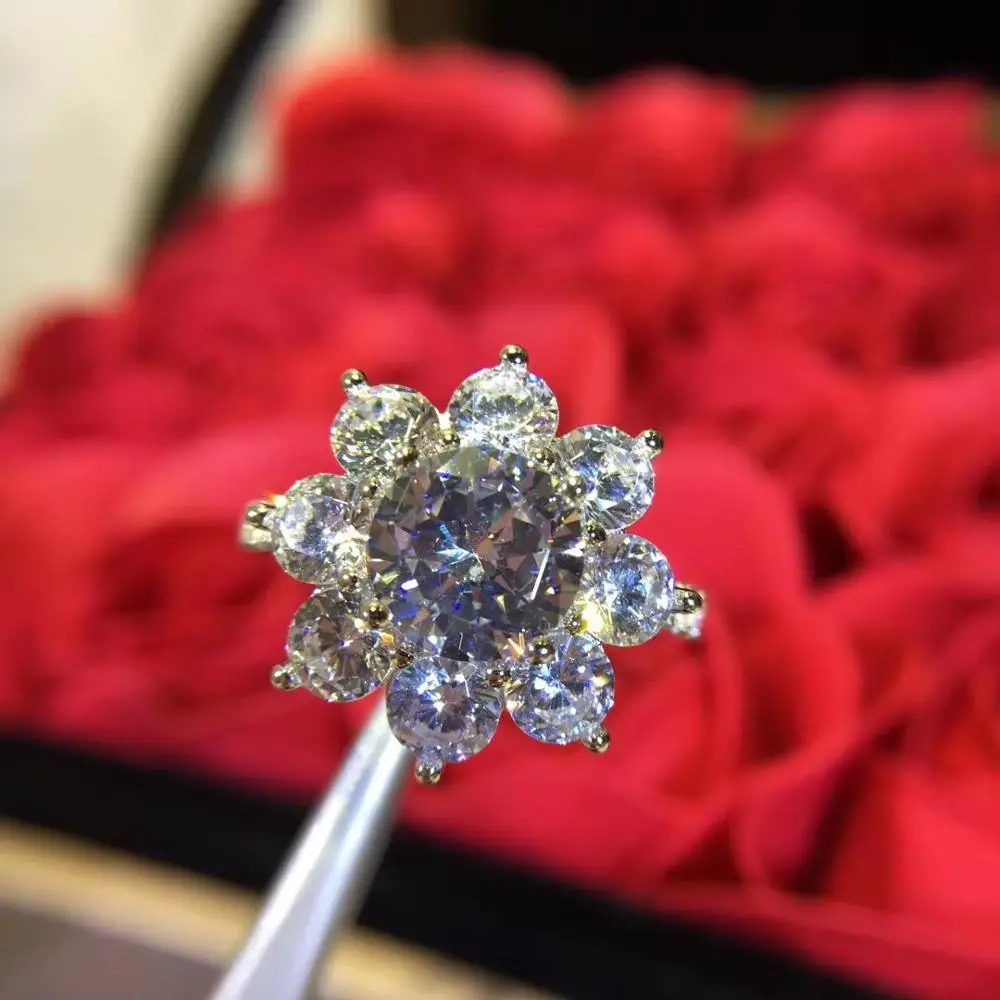 

Brand Pure 925 Sterling Silver Jewelry For Women Flower Silver Rings Fashion Party Jewelry Cool Rings size 5 6 7 8