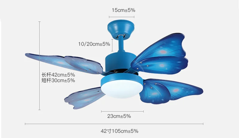 Современные креативные бабочки потолочные вентиляторы с огнями домашний декоративный комнатный потолочный вентилятор с дистанционным управлением